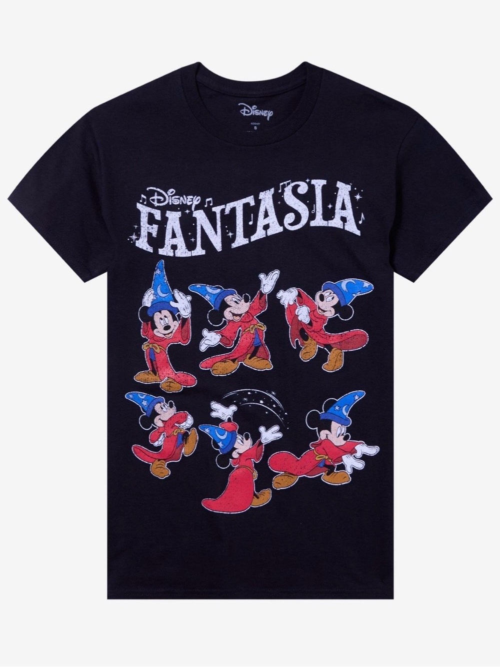 Hot Topic Disney Fantasia Mickey Tee - Black, Red & Blue Unisex